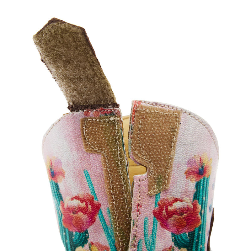 Roper Footwear Infant Cactus Flower Brown Square Toe Boot