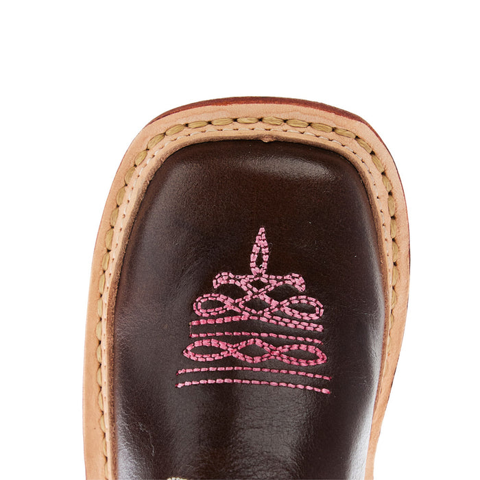 Roper Footwear Infant Cactus Flower Brown Square Toe Boot