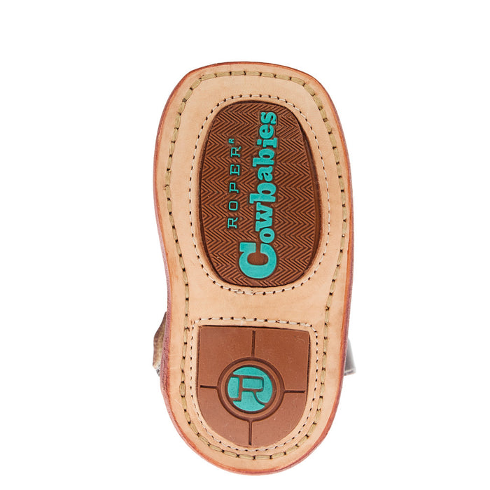 Roper Footwear Infant Cactus Flower Brown Square Toe Boot