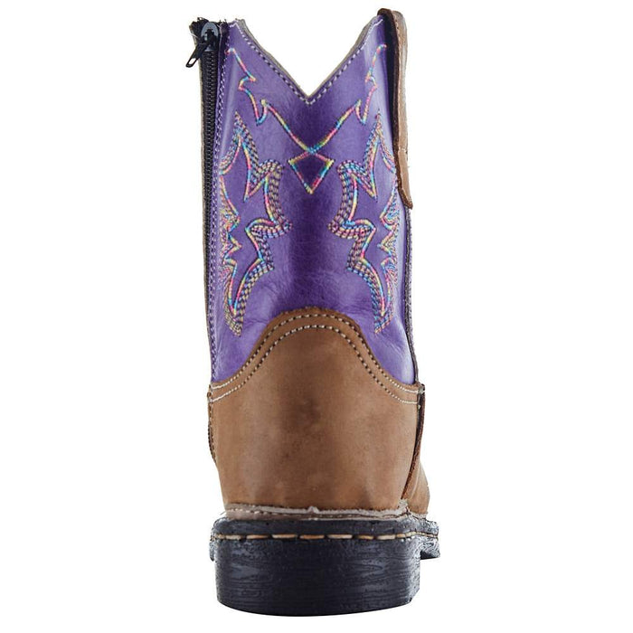 Roper Footwear NRS Exclusive Toddler Footwear Tan Vamp Purple Shaft Cowgirl Boot