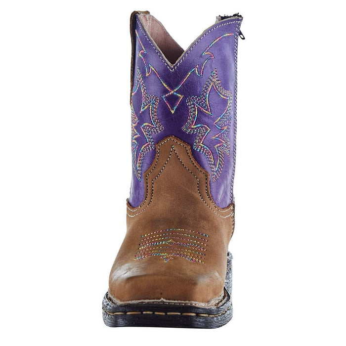 Roper Footwear NRS Exclusive Toddler Footwear Tan Vamp Purple Shaft Cowgirl Boot