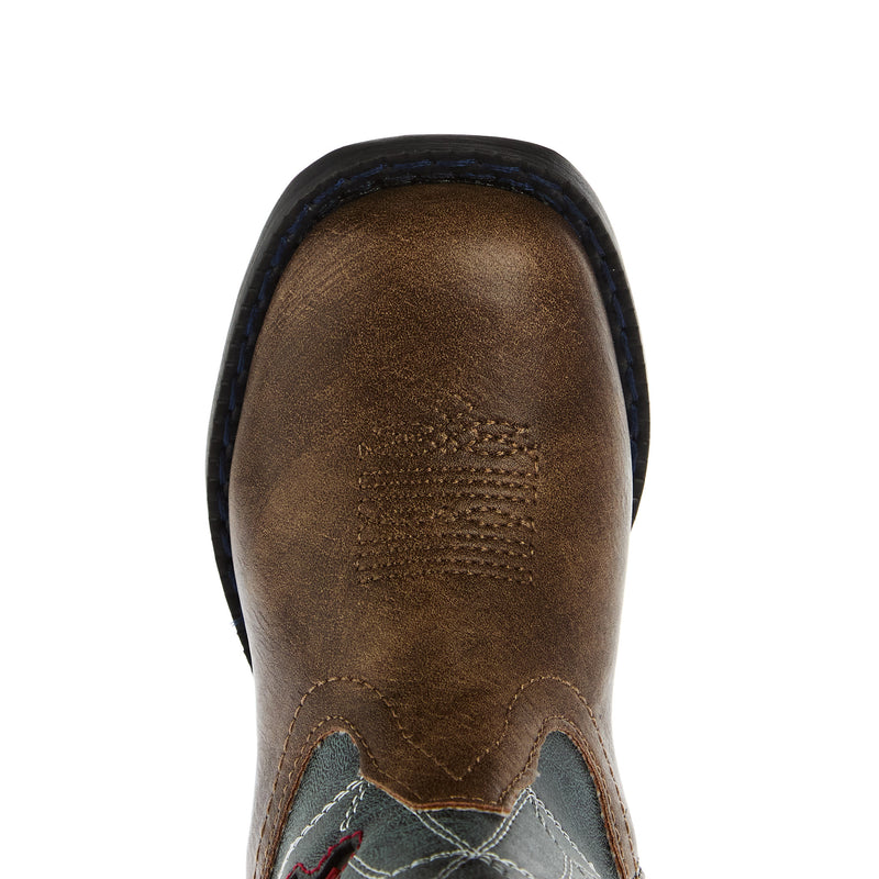 Roper Footwear Toddler Spidie Tan and Blue Light Up Cowboy Boot