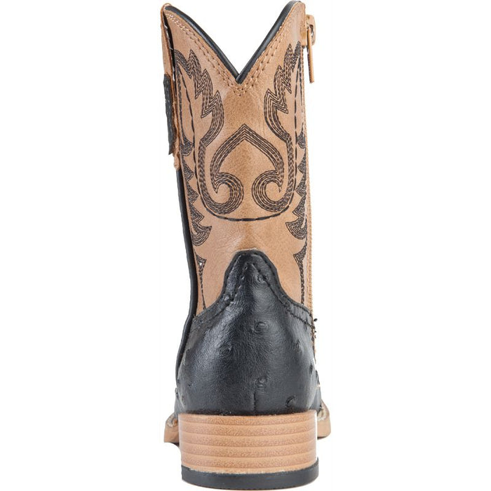 Roper Footwear Infant Black Ostrich Print Cowboy Boots