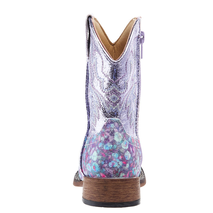 Roper Footwear Toddlers Glitter Bloom Lavender Square Toe Boot