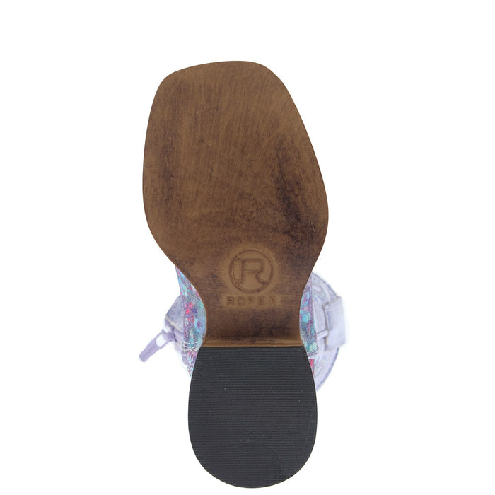 Roper Footwear Toddlers Glitter Bloom Lavender Square Toe Boot