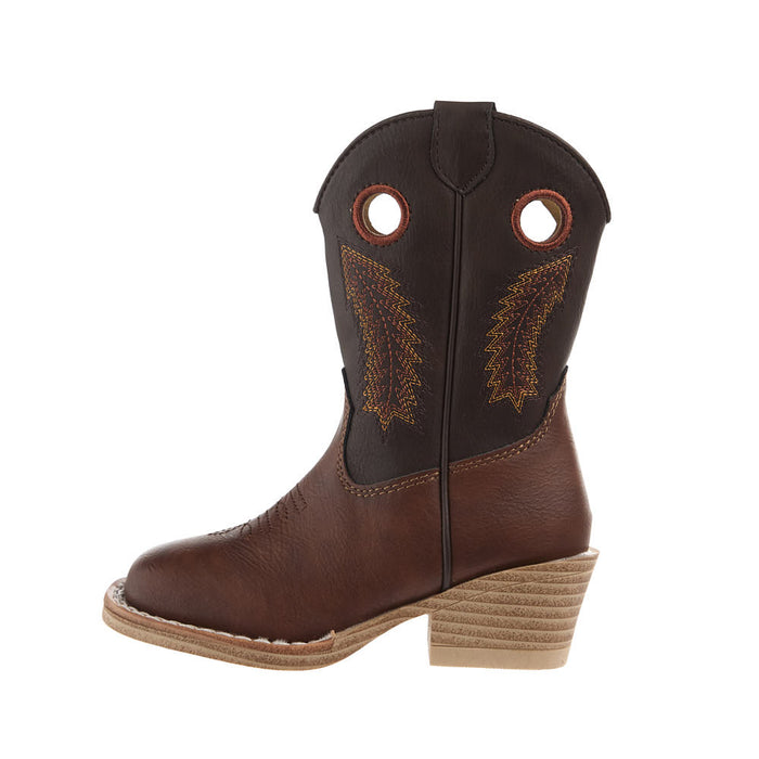 Roper Footwear Kid's Brown Faux Vamp 6in Dark Brown Faux Top