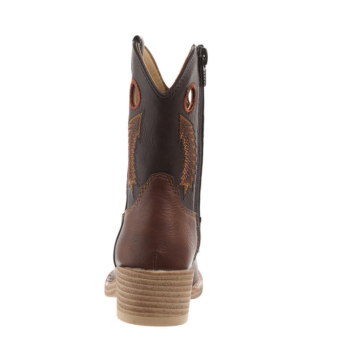 Roper Footwear Kid's Brown Faux Vamp 6in Dark Brown Faux Top