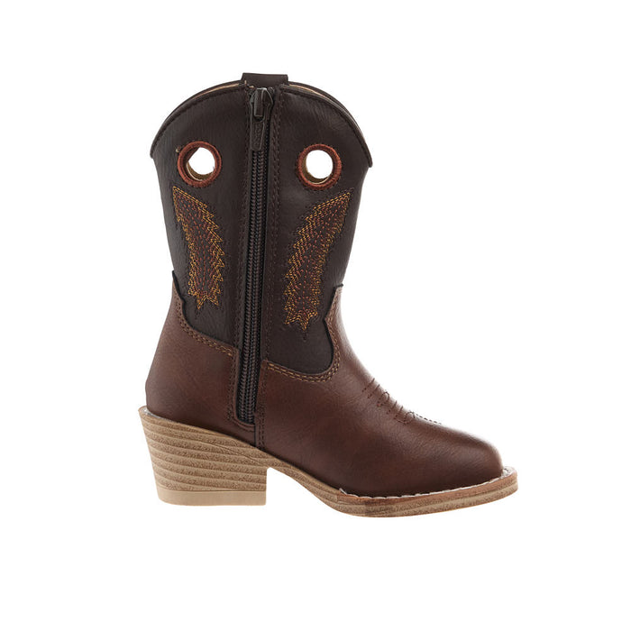 Roper Footwear Kid's Brown Faux Vamp 6in Dark Brown Faux Top