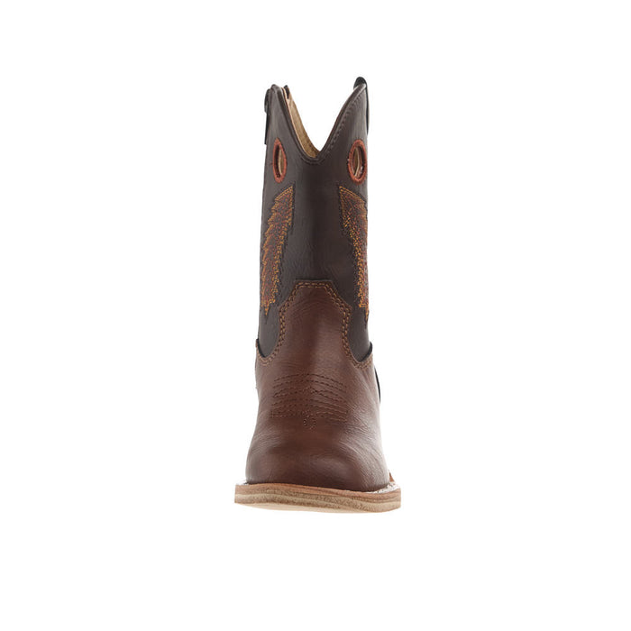 Roper Footwear Kid's Brown Faux Vamp 6in Dark Brown Faux Top