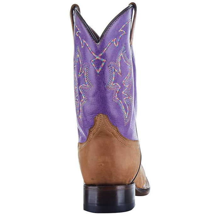 Roper Footwear Exclusive Kids Tan Vamp Purple Shaft Cowgirl Boot