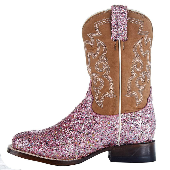 Roper Footwear Exclusive Kids Pink Glitter Cowgirl Boot