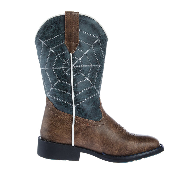 Roper Footwear Kids Spidie Tan And Blue Light Up Cowboy Boots