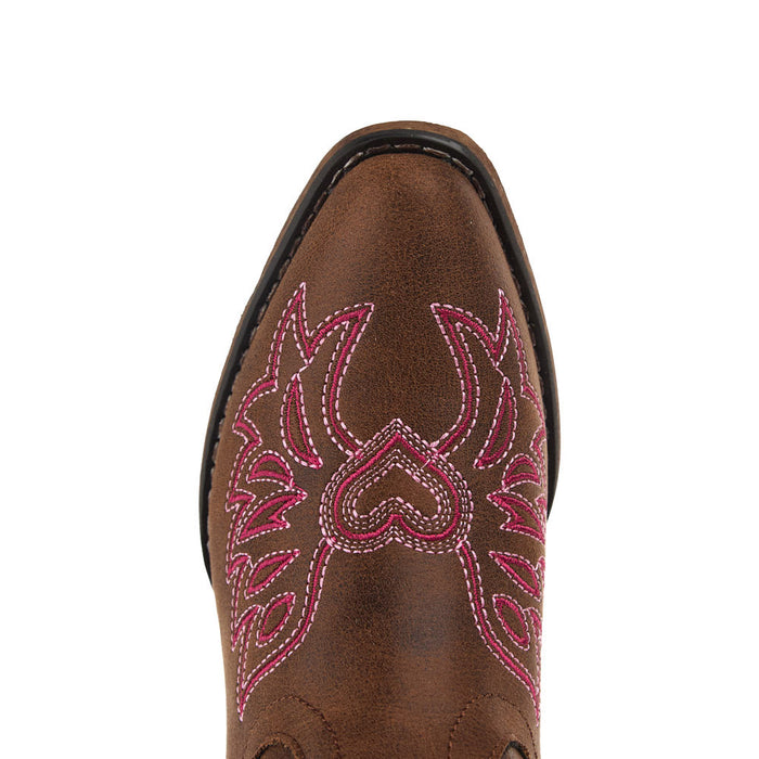 Roper Footwear Kid's Brown Faux Vamp 9in Embroidered Wings and Harts Top