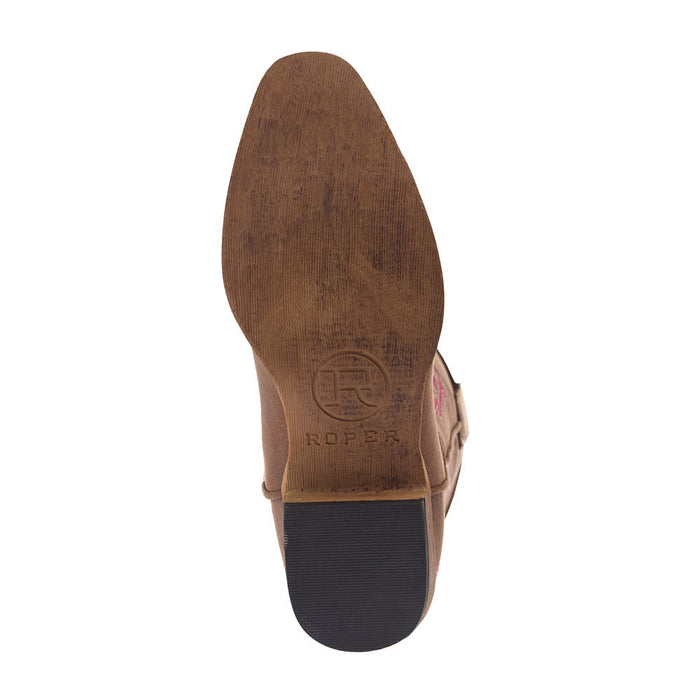 Roper Footwear Kid's Brown Faux Vamp 9in Embroidered Wings and Harts Top
