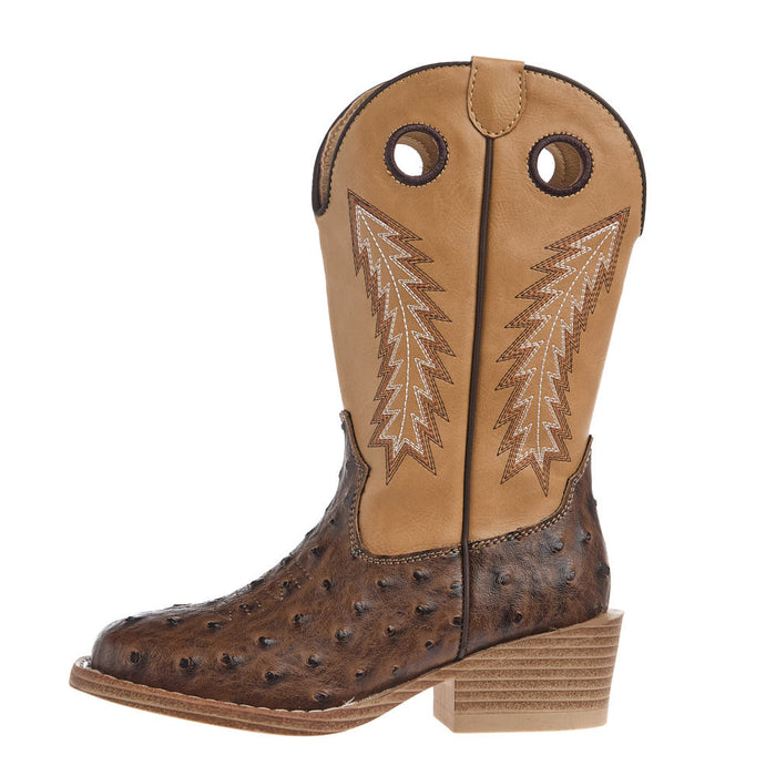 Roper Footwear Toddler's Walker Bumps Brown Ostrich Print Boot