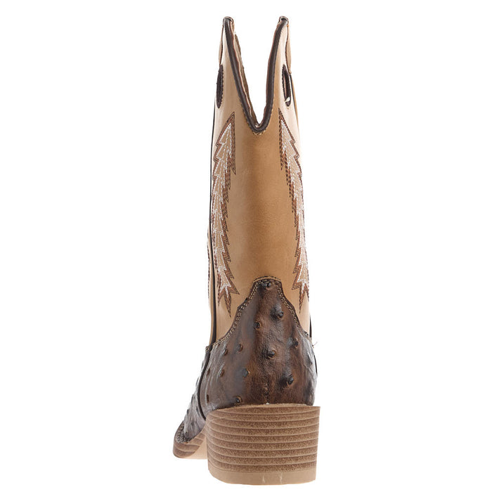 Roper Footwear Toddler's Walker Bumps Brown Ostrich Print Boot