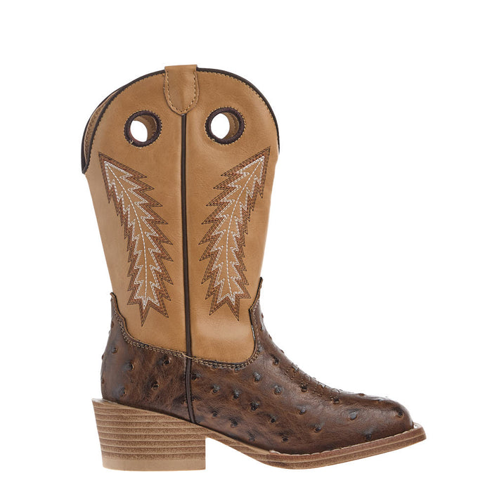 Roper Footwear Toddler's Walker Bumps Brown Ostrich Print Boot