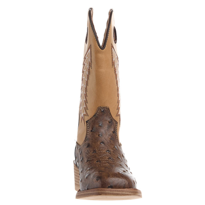 Roper Footwear Toddler's Walker Bumps Brown Ostrich Print Boot
