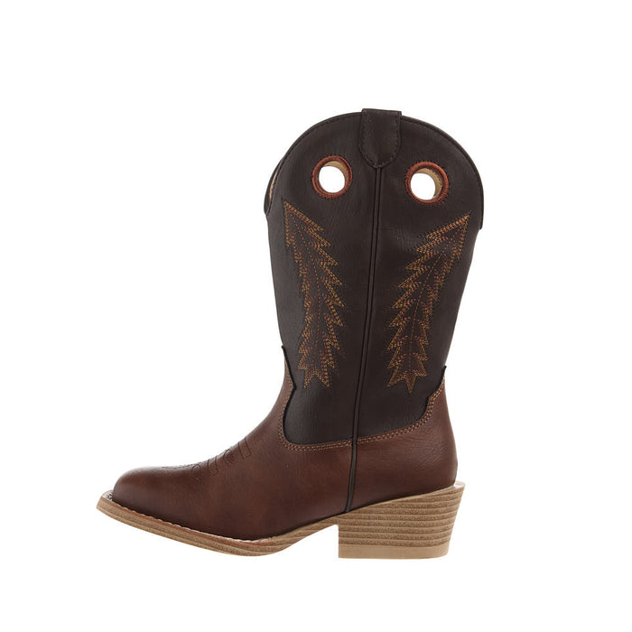 Roper Footwear Kid's Brown Faux Vamp 9in Dark Brown Faux Top
