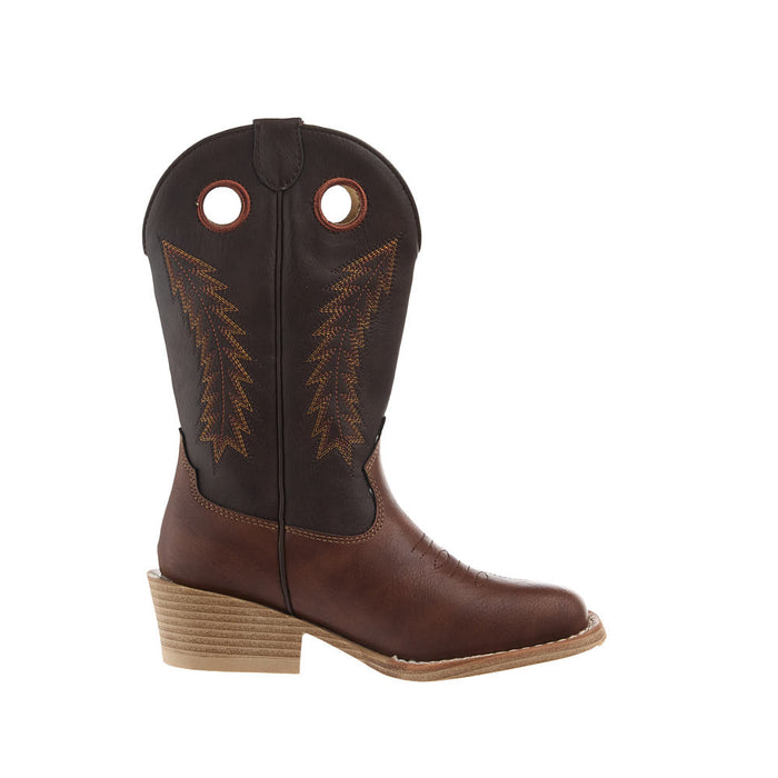 Roper Footwear Kid's Brown Faux Vamp 9in Dark Brown Faux Top