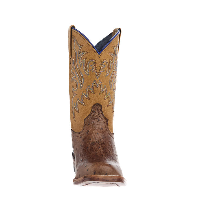 Roper Footwear Kid's Quill Waxy Brown with Tan Leather Shaft Cutter Toe Boot