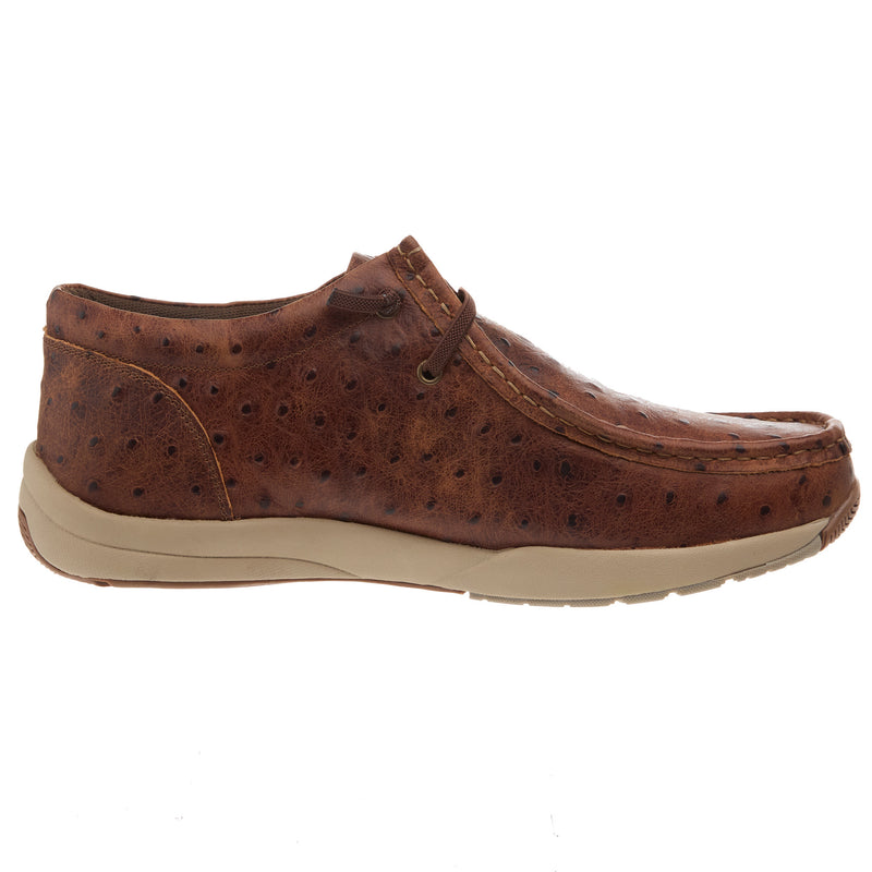 Roper Footwear Mens Clearcut Low Vintage Cognac Ostrich Casual Shoe