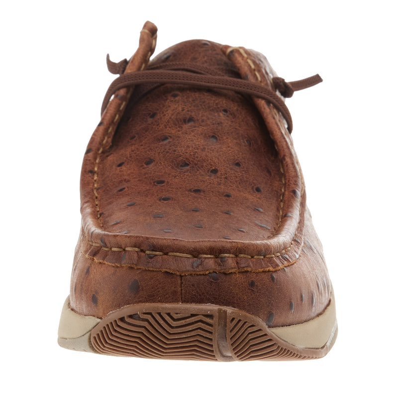 Roper Footwear Mens Clearcut Low Vintage Cognac Ostrich Casual Shoe