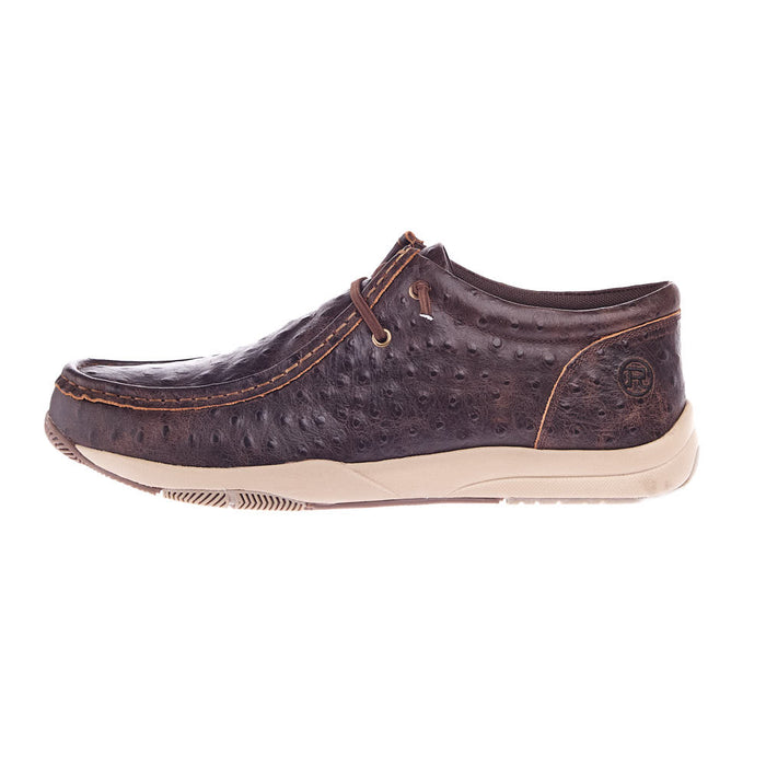 Roper Footwear Men`s Brown Ostrich Print Clearcut Casual Shoe