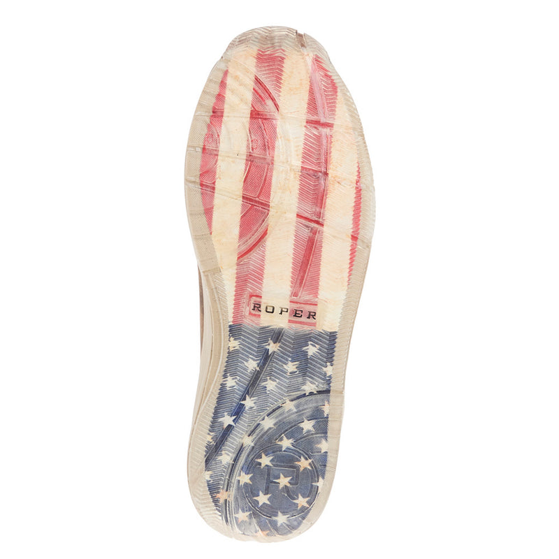 Roper Footwear Men's Clearcut Low Vintage Tan American Flag Casual Shoe