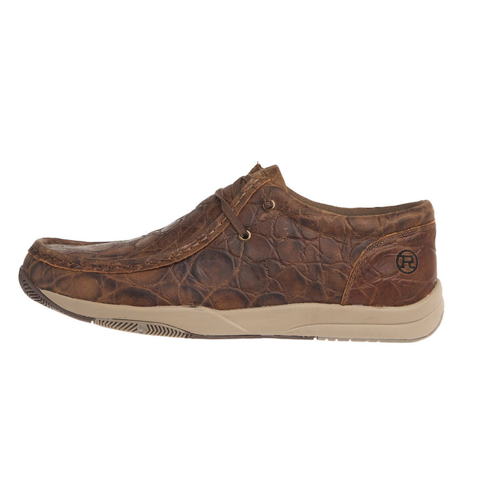 Roper Footwear Men's Clearcut Low Brown Turtle Embossed Casual Shoe
