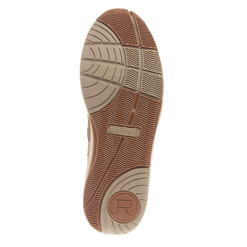 Roper Footwear Men's Vintage Tan Ostrich Print Clearcut Casual Shoe