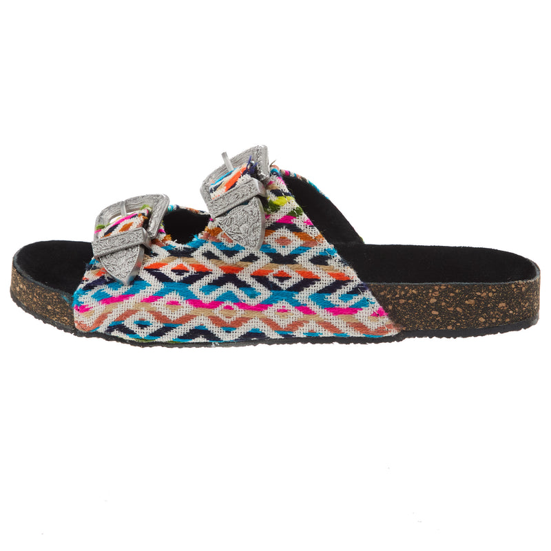 Roper Footwear Womens Desiree Serape Fabric Buckle Sandal