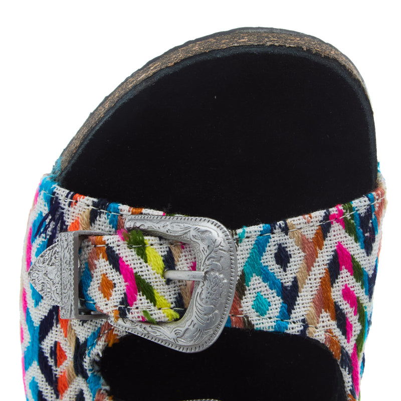 Roper Footwear Womens Desiree Serape Fabric Buckle Sandal