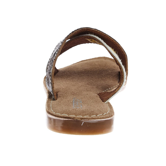 Roper Footwear Women`s Delaney Brown Tooled Hair On Sandal