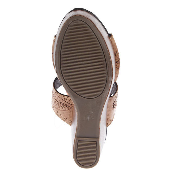 Roper Footwear Women`s Diva II Tan Tooled Wedge