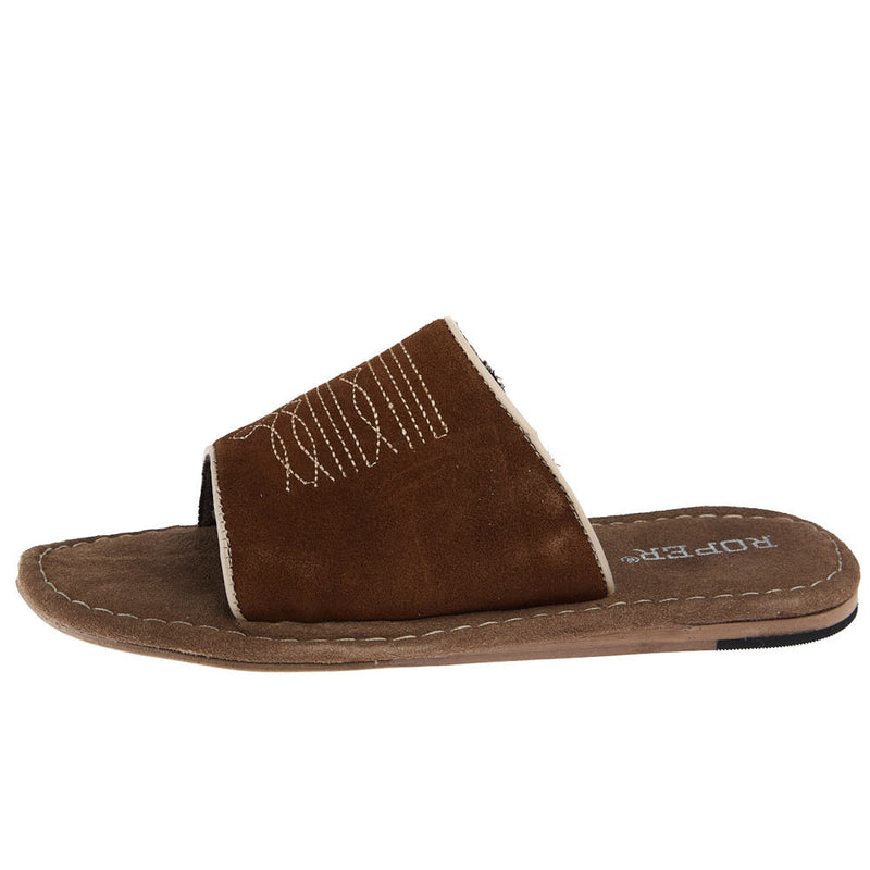 Roper Footwear Women's Tan Suede With Toe Bug Sandal