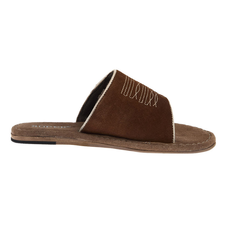 Roper Footwear Women's Tan Suede With Toe Bug Sandal