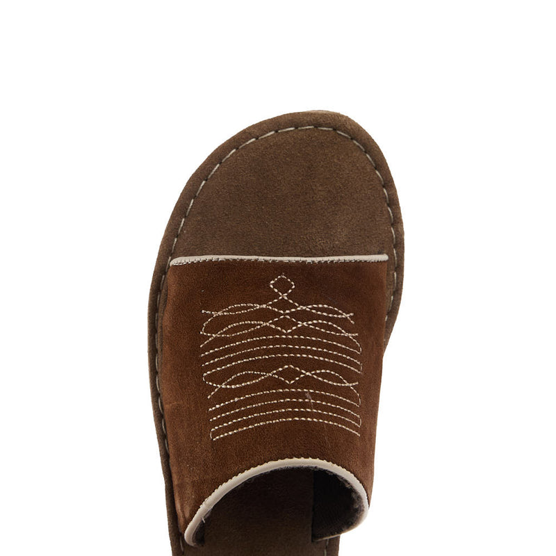 Roper Footwear Women's Tan Suede With Toe Bug Sandal