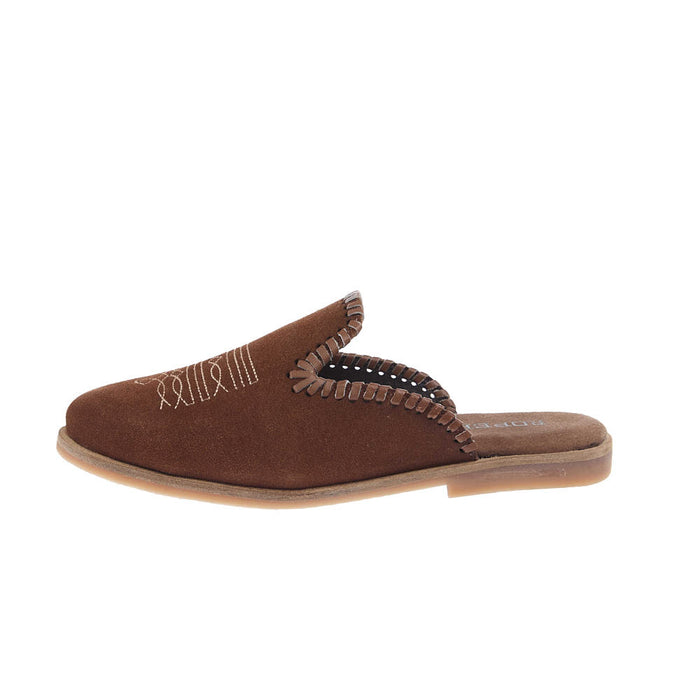 Roper Footwear Women's Hampton Brown Cow Suede Mule