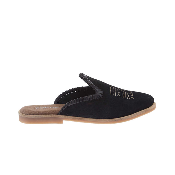 Roper Footwear Women's Hampton Black Cow Suede Mule