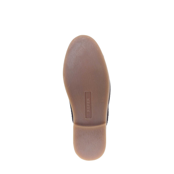 Roper Footwear Women's Hampton Black Cow Suede Mule