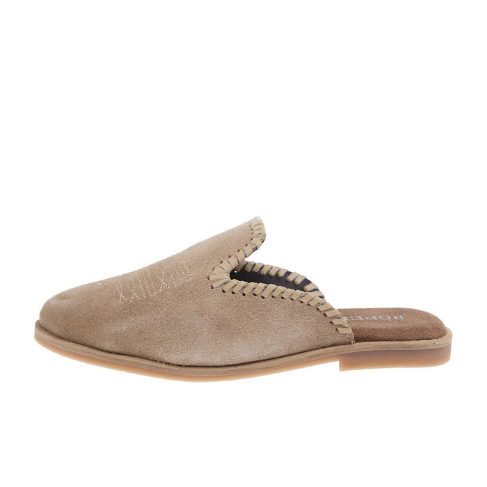 Roper Footwear Women's Hampton Beige Cow Suede Mule