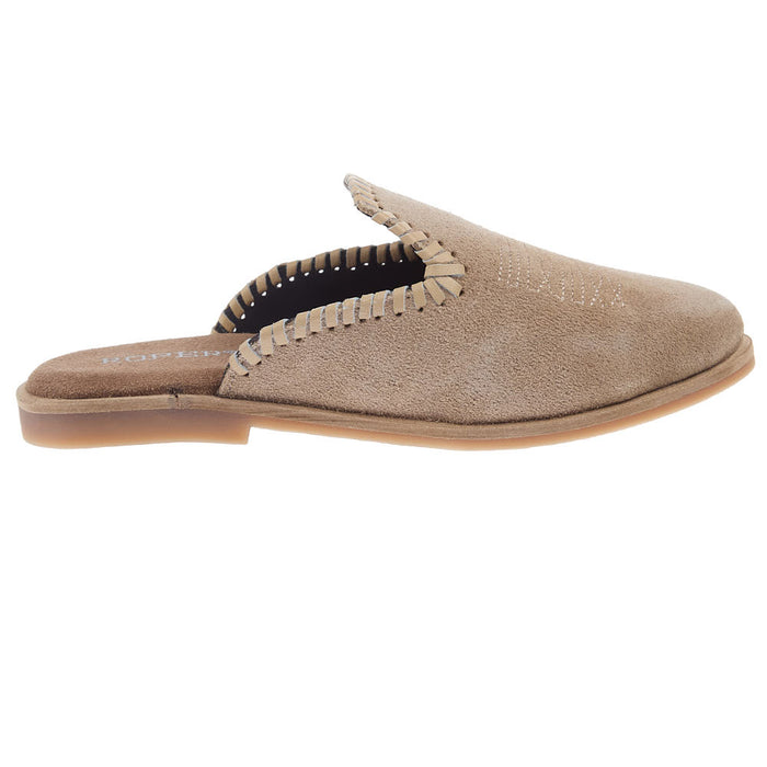 Roper Footwear Women's Hampton Beige Cow Suede Mule