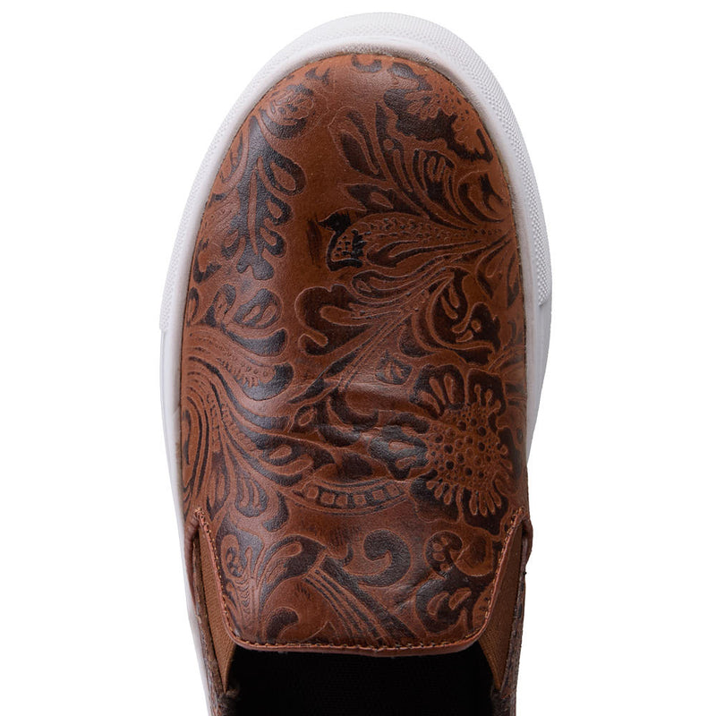 Roper Footwear Women's Nora Brown Embossed Leather Slip On Casual
