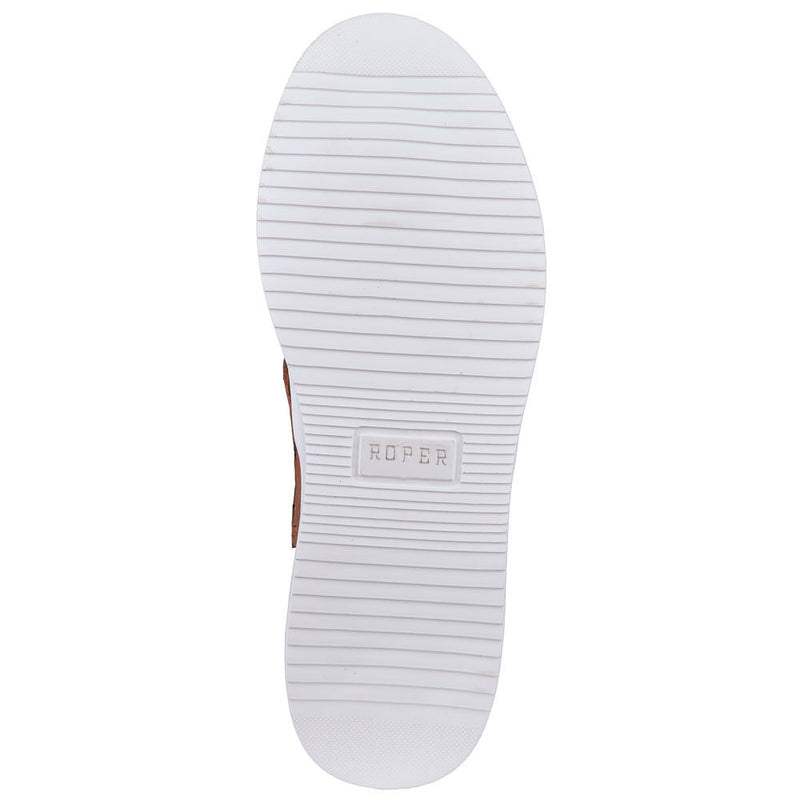 Roper Footwear Women's Nora Brown Embossed Leather Slip On Casual