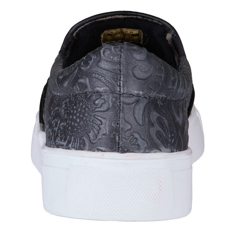 Roper Footwear Women's Nora Black Embossed Leather Slip On Casual