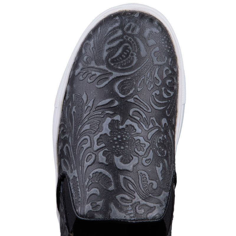 Roper Footwear Women's Nora Black Embossed Leather Slip On Casual