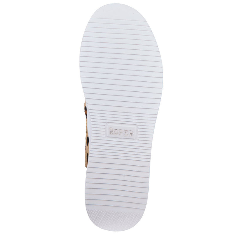Roper Footwear Women's Nora Leopard Hair on Hide Slip On Casual