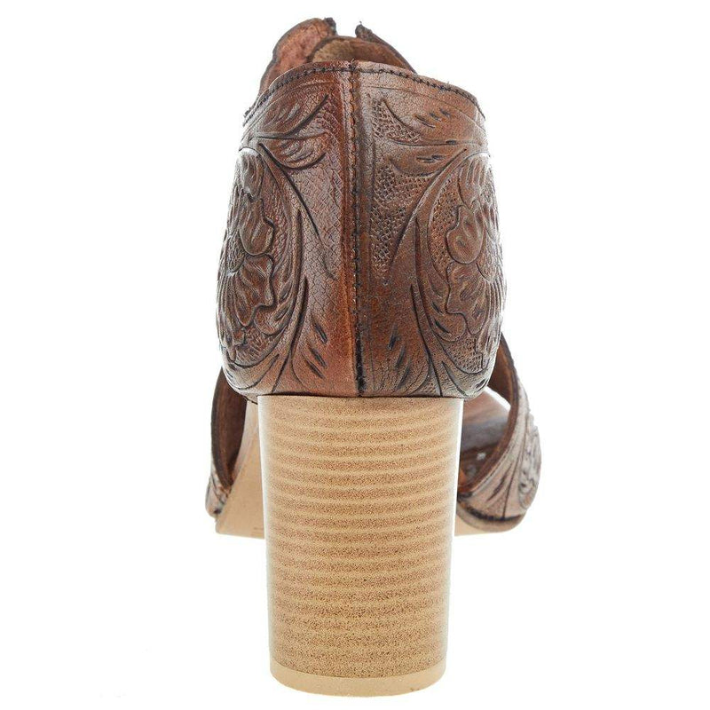 Roper Footwear Women`s Brown Tooled Leather Heel