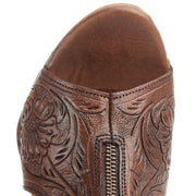 Roper Footwear Women`s Brown Tooled Leather Heel